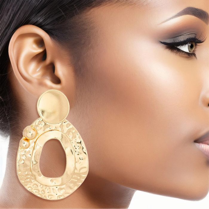 Wholesale Gold Plated White Dangle Earrings with No-Risk Return
